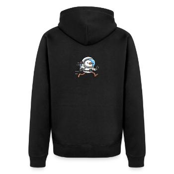 Comic Seagull Profession Astronaut in Space Spacesuit - Unisex Premium Organic Zip Hoodie - black - Back - Nico (187cm)