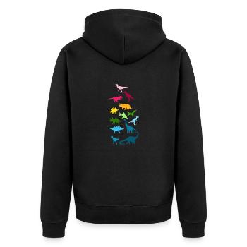 Colorful dinosaurs - Unisex Premium Organic Zip Hoodie - black - Back - Nico (187cm)