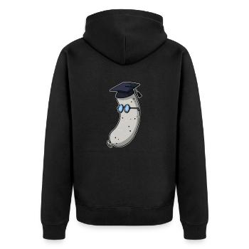 Weißwurst - Unisex Premium Organic Zip Hoodie - black - Back - Nico (187cm)