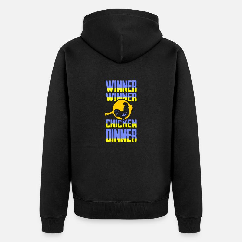 Winer Winer Chicken Dinner T-Shirt - Unisex Premium Bio Zip Hoodie - Schwarz