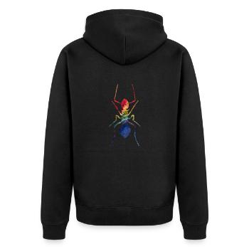 Ameise - Unisex Premium Bio Zip Hoodie - Schwarz - Hinten - Nico (187cm)
