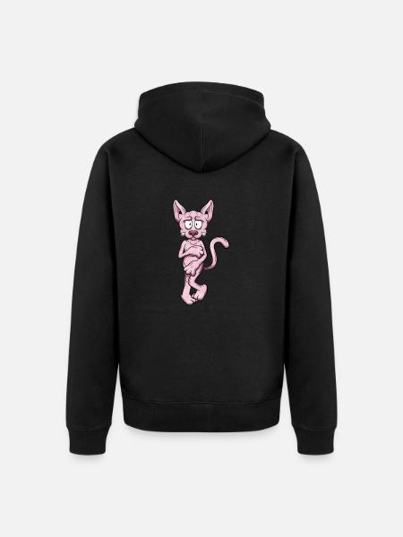 Chat Sphynx nu - Veste à capuche bio Premium Unisexe - noir