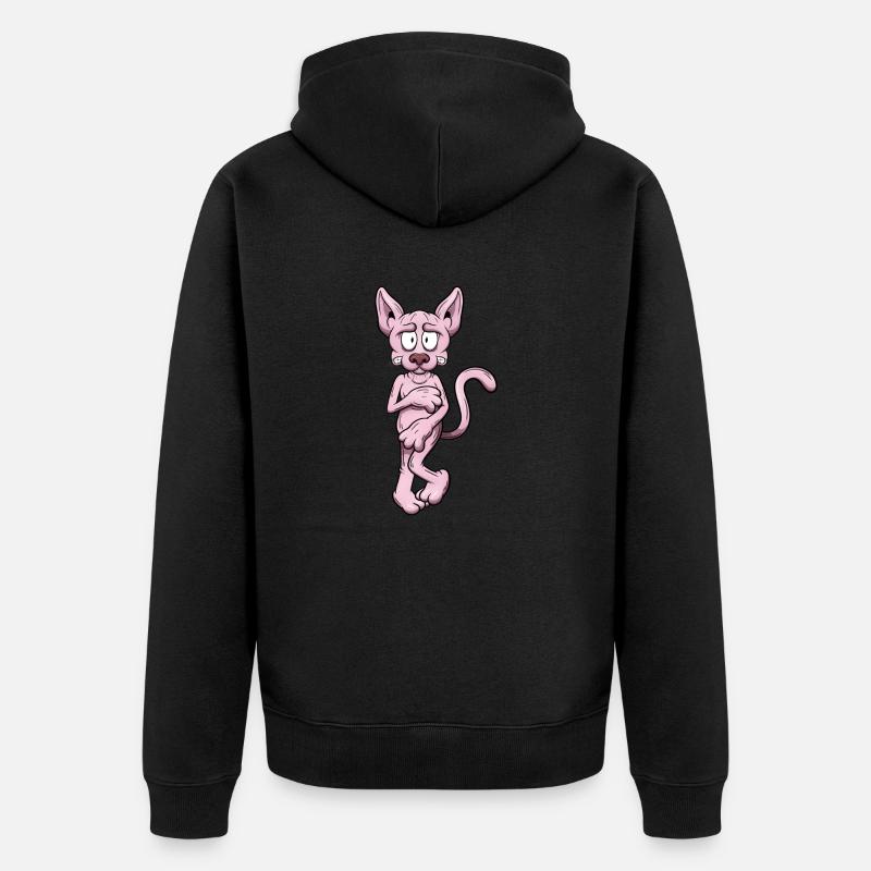 Chat Sphynx nu - Veste à capuche bio Premium Unisexe - noir