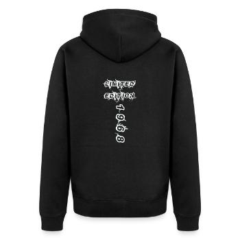 1968 - Unisex Premium Bio Zip Hoodie - Schwarz - Hinten - Nico (187cm)