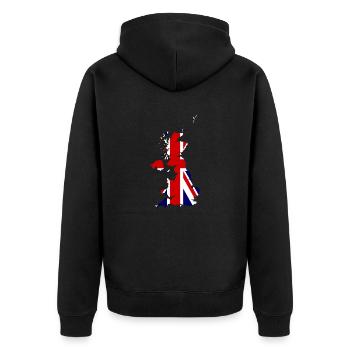 Carte du Royaume-Uni Silhouette et drapeau - Veste à capuche bio Premium Unisexe - noir - Dos - Nico (187cm)