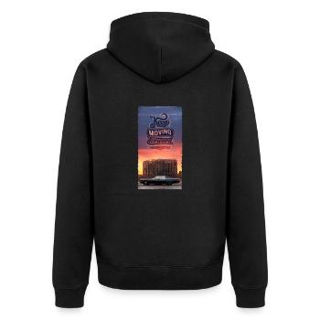 Keep Moving Forward - Unisex Premium Organic Zip Hoodie - black - Back - Nico (187cm)