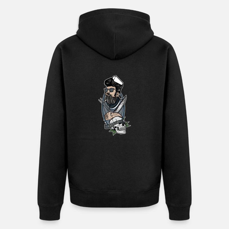 Boucher // Oldschool // Illustration - Veste à capuche bio Premium Unisexe - noir