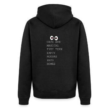 Lustige Katzensprüche Geschenke für Katzenliebhaber - Unisex Premium Bio Zip Hoodie - Schwarz - Hinten - Nico (187cm)