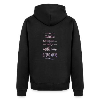 Baby Spruch - Unisex Premium Bio Zip Hoodie - Schwarz - Hinten - Nico (187cm)