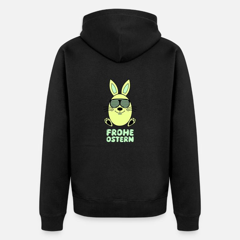 frohe ostern hase - Unisex Premium Bio Zip Hoodie - Schwarz
