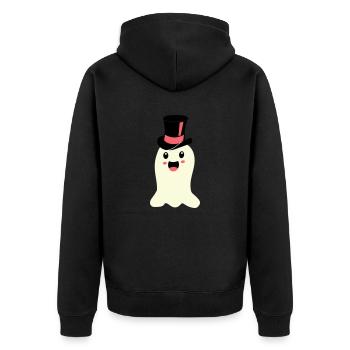 spirit - Unisex Premium Organic Zip Hoodie - black - Back - Nico (187cm)