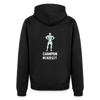 Champion Mindset - Unisex Premium Organic Zip Hoodie - black - Back - Nico (187cm)
