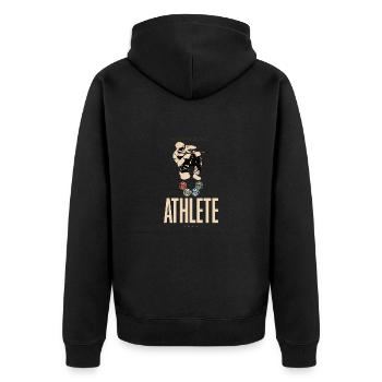 Pro athlete painntball games - Unisex Premium Organic Zip Hoodie - black - Back - Nico (187cm)