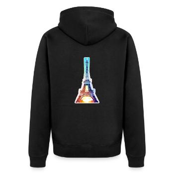 Eiffel tower #13 - Unisex Premium Organic Zip Hoodie - black - Back - Nico (187cm)