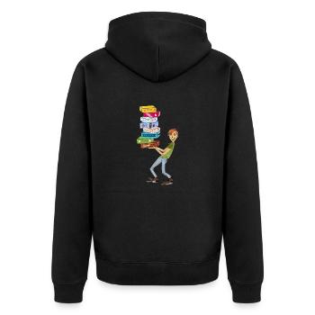Brettspiel Fan - Unisex Premium Bio Zip Hoodie - Schwarz - Hinten - Nico (187cm)