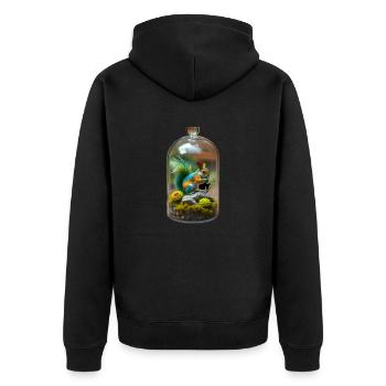 Eichhörnchen im Glas - Unisex Premium Bio Zip Hoodie - Schwarz - Hinten - Nico (187cm)