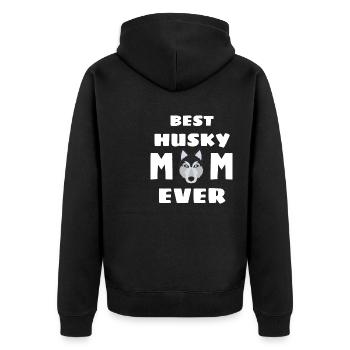 Meilleure maman Husky Jamais Chien Fête des mères Husky - Veste à capuche bio Premium Unisexe - noir - Dos - Nico (187cm)
