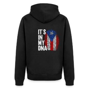 Puerto Rico - Unisex Premium Bio Zip Hoodie - Schwarz - Hinten - Nico (187cm)