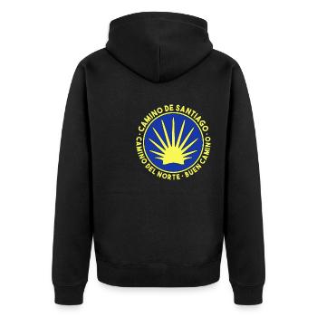 Buen Camino de Santiago de Compostela Jakobsweg - Veste à capuche bio Premium Unisexe - noir - Dos - Nico (187cm)