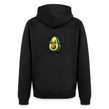 Süße Avocado - Unisex Premium Bio Zip Hoodie - Schwarz - Hinten - Nico (187cm)