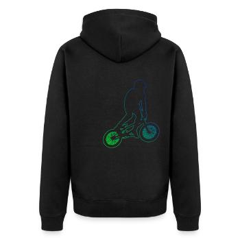 Hommes BMX Femmes Garçons BMX Vélo Cyclisme - Veste à capuche bio Premium Unisexe - noir - Dos - Nico (187cm)
