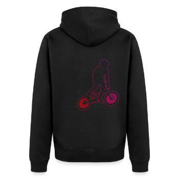 Femmes BMX Jeunes Vélos Hommes Cyclisme BMX Vélo - Veste à capuche bio Premium Unisexe - noir - Dos - Nico (187cm)