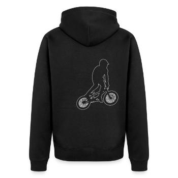Cyclisme Hommes Femmes BMX Vélo BMX Garçons - Veste à capuche bio Premium Unisexe - noir - Dos - Nico (187cm)