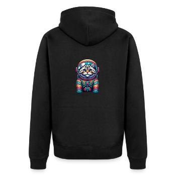 Petit chat mignon comme astronaute astronaute - Veste à capuche bio Premium Unisexe - noir - Dos - Nico (187cm)