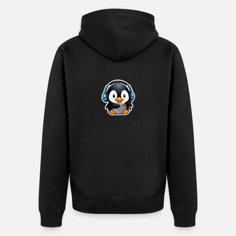 Pingouin mignon - Veste à capuche bio Premium Unisexe - noir