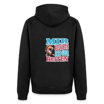 I've had enough riding - Unisex Premium Organic Zip Hoodie - black - Back - Nico (187cm)