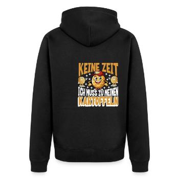 Funny Potato Gardener Saying Design for Farmer - Unisex Premium Organic Zip Hoodie - black - Back - Nico (187cm)