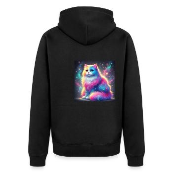 Chat magique de la galaxie dans l’univers - Veste à capuche bio Premium Unisexe - noir - Dos - Nico (187cm)