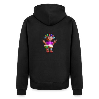 Drôle 23 - Veste à capuche bio Premium Unisexe - noir - Dos - Nico (187cm)