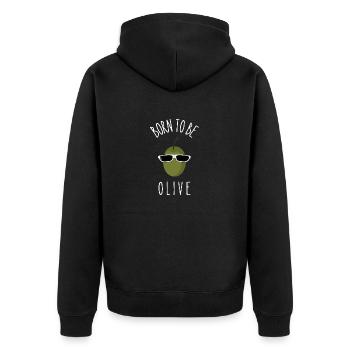 born to be olive - Veste à capuche bio Premium Unisexe - noir - Dos - Nico (187cm)