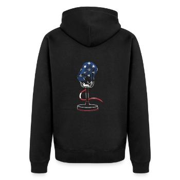 Singer Us Flag Karaoke - Unisex Premium Bio Zip Hoodie - Schwarz - Hinten - Nico (187cm)