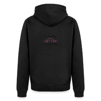 Your hoof beat is my heartbeat - Unisex Premium Organic Zip Hoodie - black - Back - Nico (187cm)