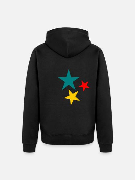 STAR. STAR. STARS. FEAST. ANNIVERSARY. CHRISTMAS - Unisex Premium Organic Zip Hoodie - black
