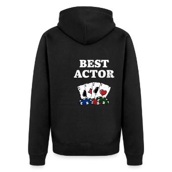 Meilleur acteur Drôle Poker Humour Joueur de Poker Joueur de Poker - Veste à capuche bio Premium Unisexe - noir - Dos - Nico (187cm)