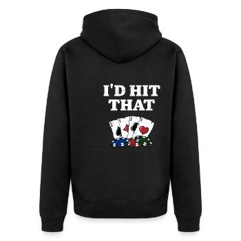 J’aurais frappé ce casino Poker Gambling Poker Player - Veste à capuche bio Premium Unisexe - noir - Dos - Nico (187cm)