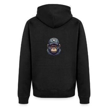 Singe avec casquette - Veste à capuche bio Premium Unisexe - noir - Dos - Nico (187cm)