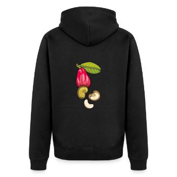 Cashew nuts - Unisex Premium Organic Zip Hoodie - black - Back - Nico (187cm)