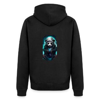Sweet animals, cyber panda - Unisex Premium Organic Zip Hoodie - black - Back - Nico (187cm)