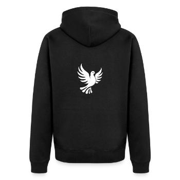 Einfaches Tauben Design - Unisex Premium Bio Zip Hoodie - Schwarz - Hinten - Nico (187cm)