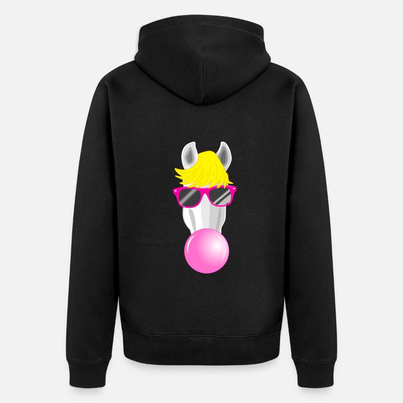 Cooles Pferd - Unisex Premium Bio Zip Hoodie - Schwarz