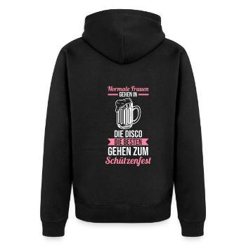 Schützenverein Schützenfest - Unisex Premium Bio Zip Hoodie - Schwarz - Hinten - Nico (187cm)