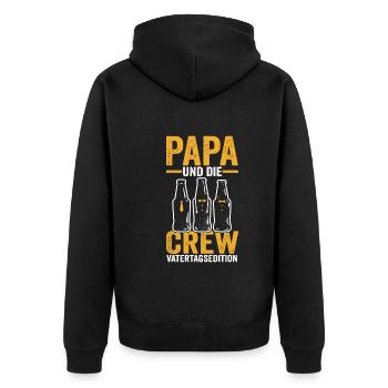 Papa Vater Vatertag - Unisex Premium Bio Zip Hoodie - Schwarz - Hinten - Nico (187cm)