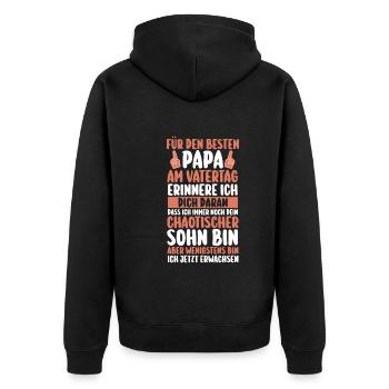 Papa Fête des pères Papa - Veste à capuche bio Premium Unisexe - noir - Dos - Nico (187cm)