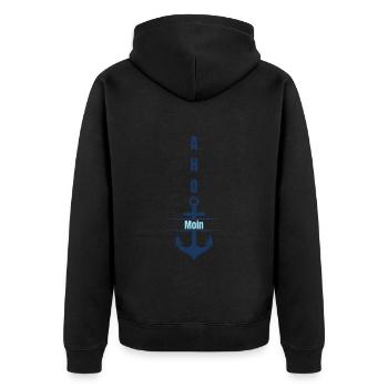 AHOI Ancre Moin Maritim Mer du Nord - Veste à capuche bio Premium Unisexe - noir - Dos - Nico (187cm)