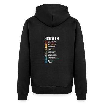Définition de l’état d’ de croissance - Citations motivationnelles - Veste à capuche bio Premium Unisexe - noir - Dos - Nico (187cm)