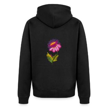 Belles fleurs isolées - Veste à capuche bio Premium Unisexe - noir - Dos - Nico (187cm)